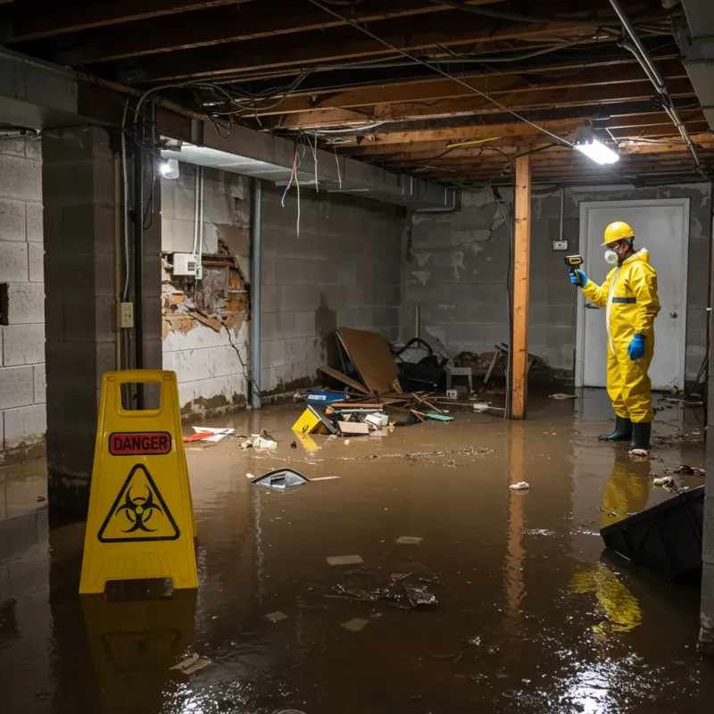 Flooded Basement Electrical Hazard in Bolivar, TN Property
